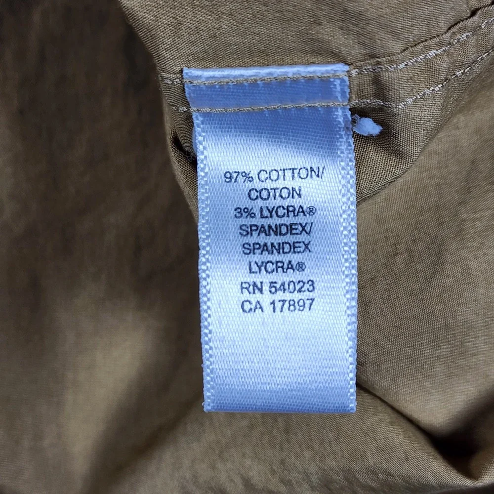 Banana Republic Button Down Shirt Mens XL Khaki Stretch Short Sleeve EUC